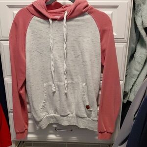 Doublju Pink and White Hoodie